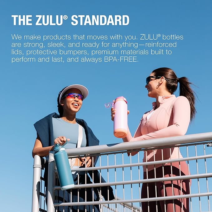 ZULU Powerfill Pro 40oz Stainless Steel Water Bottle with Quick Fill Lid, Triple Walled Vacuum Insulated Metal, Leak Proof Locking Lid, Sip and Chug, Reusable BPA Free, Amethyst