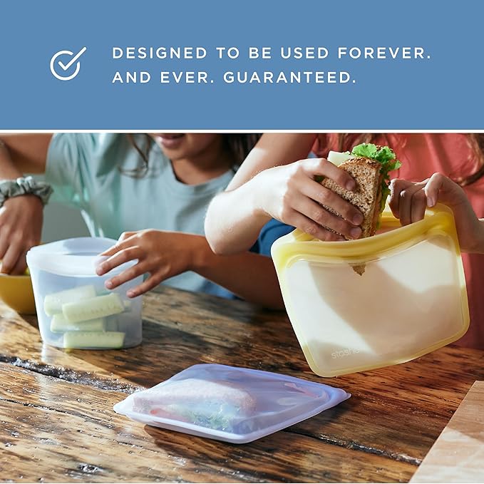 Stasher Premium Silicone Reusable Food Storage Pocket Bag, Aqua, Microwave, Sous Vide, Dishwasher, Oven and Freezer Safe, BPA Free, Leak-free, Eco-friendly, 4 Oz