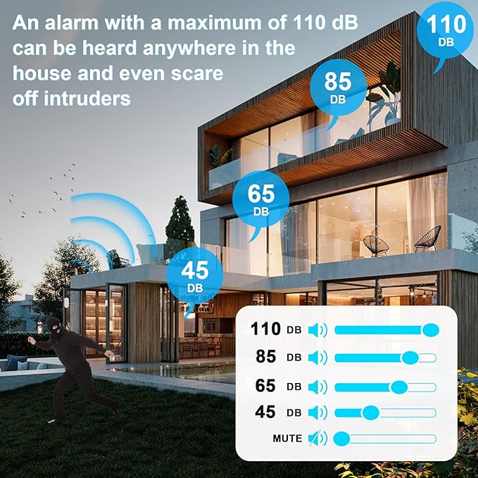 SanJie Door Sensor Chime for Door Opens, Business/Home/Office/Store, 500 FT Range, 26 Chimes, 5 Adjustable Volume, 3 Sensors + 2 Receivers