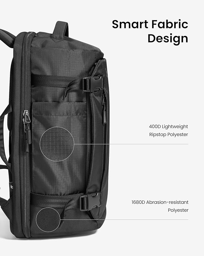 tomtoc Travel Backpack 28L, TSA Friendly Flight Approved Carry-on Luggage Hand Water-resistant Lightweight Business Rucksack, Durable Bag Fits 16 Inch Laptop