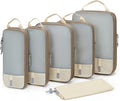 BAGSMART 6 Set Compression Packing Cubes - Lightweight Travel Essentials, Durable Luggage Organizer