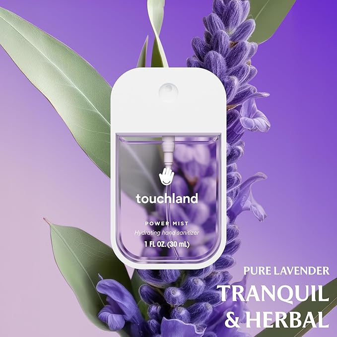 Touchland Power Mist Hydrating Hand Sanitizer Spray, TOP 5 Set (Applelicious, Sandalwood, Lavender, Berry, Citrus), 1 FL. OZ. Travel Size (Set of 5)