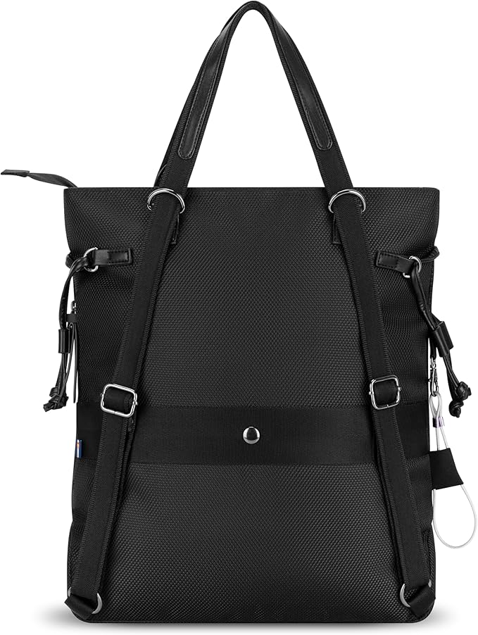 Sherpani Tempest, Anti Theft Convertible Backpack Tote, 14L Travel Backpack, Travel Gifts for Women, Handbags, RFID Protection, Metal Hardware, Fits 15” Laptop (No Sleeve) (Carbon)