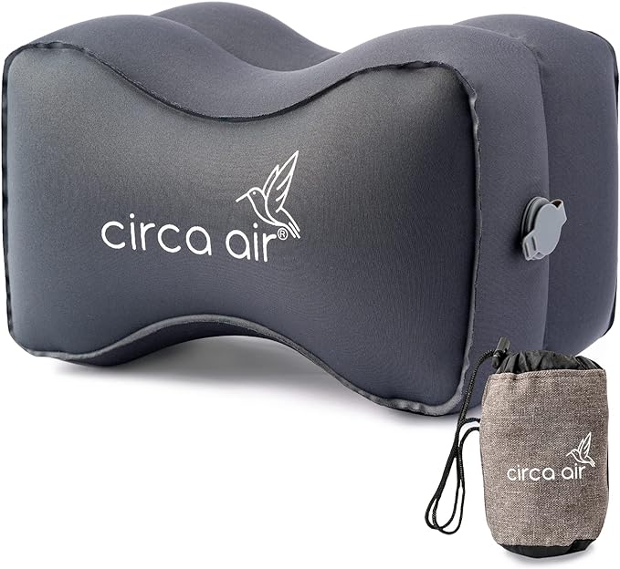 Circa Air Inflatable Knee Pillow for Side Sleepers, Travel Knee Pillow Between Legs for Sleeping, Orthopedic Sciatica Pain Relief Pillow, Leg Pillow for Hip Joints and Thigh Sleep Support