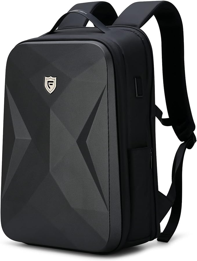FENRUIEN 17 Inch Laptop Backpack for Men,Waterproof Anti Theft Computer Backpack with USB C Charging Port,Hardshell Gaming Laptop Bag,Black