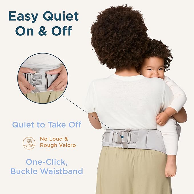 Ergobaby Lift Ergonomic Baby Hip Seat Carrier with Storage, Comfortable Wide Waistbelt and Lumbar Support (17lbs - 45lbs) - Anti-slip Toddler Carrier - Midnight Blue