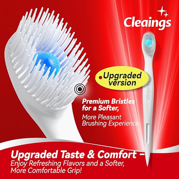 cleaings® Mini Disposable Toothbrush Set with Toothpaste – Travel Essentials, Portable Toothbrush for Women & Men, Camping, Road Trip, Vacation, 24 Count-Mix Flavor（Pack of 1）