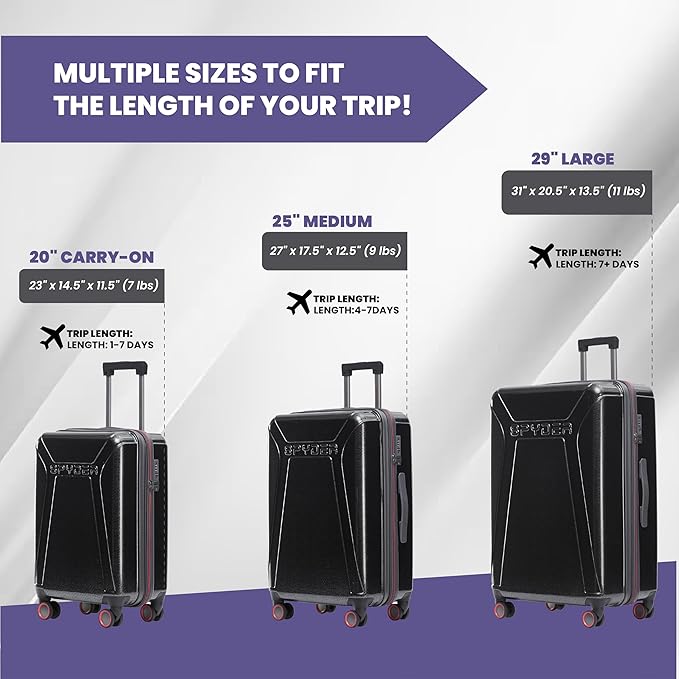 Spyder Traverse 20 Inch Carry On Expandable Hardside Upright Suitcase with 360° Spinner Wheels, TSA Approved Lock, Charcoal