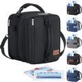 Lifewit Insulated Lunch Box for Men, Expandable Cooler Bag, Freezable Lunch Bag for Women with 2 Ice Packs and Shoulder Straps for Work Travel College, 12L Black