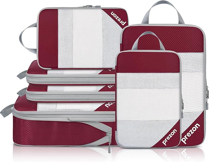 8 Set/6 Set/4 Set Compression Packing Cubes for Travel, Lightweight Vacation Travel Essentials, Travel Accessories for Suitcase Organizer Bags Set, Durable Luggage Organizer