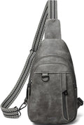 7L Sling Bag for Women Men Leather Small Sling Backpack Daypack Anti Theft Fanny Pack Crossbody Purse Travel