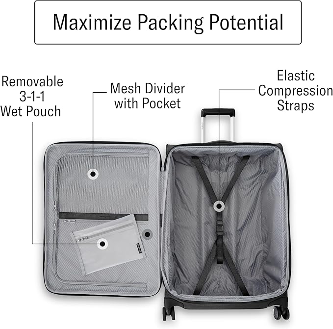 Samsonite UpLIFT Lightweight Softside Carry-On Luggage with Spinner Wheels - Expandable - Airline-Approved, Polyester Soft Suitcase for Ultra Light Travel - Black