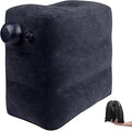 1 Pack Inflatable Travel Foot Pillow,Inflatable Leg Pillow Outdoor Stool, Adjustable 3 Layers Height Leg Rest Pillow for Airplane, Office, Home, Trains, Cars (1Pack Navy)