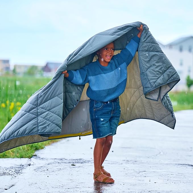 Veer Adventure Blanket - 100% Down Alternative Insulated Outdoor Puffy Blanket for Camping, Beach, Sports/Stadiums, Picnics, or Travel - Built-in Hand Pockets and Zipper Pillow Pocket - Adult Size