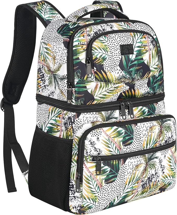 MATEIN Cooler Backpack, 26 Cans Insulated Lunch Backpack for Men Women, Leakproof Double Layer Lunch Cooler Bag Lightweight Soft Lunch Backpack with Cooler Compartment, Beach Camping Hiking Beer Gifts