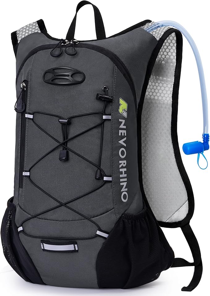 Lightweight Hydration Backpack, Running Backpack with 2L Water Bladder, Hydro Water Daypack for Cycling Hiking Rave for Men Women