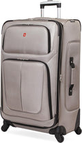 SwissGear Sion Softside Expandable Luggage, Pewter, Checked-Large 29-Inch