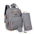 Dikaslon Diaper Bag Backpack with Portable Changing Pad, Pacifier Case and Stroller Straps, Large Unisex Baby Bags for Boys Girls, Multipurpose Travel Back Pack Moms Dads, Gray