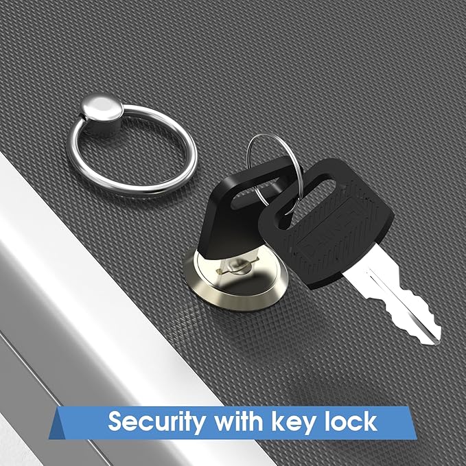 24 Slots Lock Box for Keys Wall Mount, Locking Key Cabinet, Key Storage Box with Key Hooks & Tags & Lables, 8.45" x 2.55" x 13" (Black-Key Lock, 24 Keys)