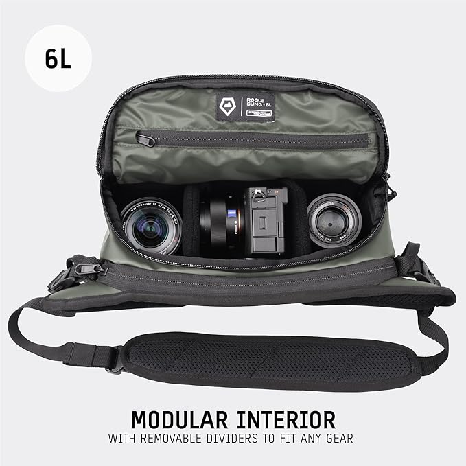 WANDRD ROGUE V1 6L Sling: Compact Camera Sling and Crossbody Bag with Fast Access, 3-Way Carry– Lightweight Everyday Bag Great for Travel, Photography, and Daily Use (Wasatch Green)