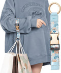 Travel Carry Strap with Ring Hooks, Buckle, Add-a-Bag Luggage Strap, Adjustable Bag Holder, Travel Clip for Carry-on Bags