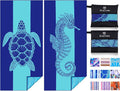 2 Pack Microfiber Lightweight Beach Towel 71"x32" Oversized Extra Large Thin Sand Free Towels Travel Swim Pool Yoga Gym Camping for Adults Women Men Beach Essentials Accessories Vacation Gift