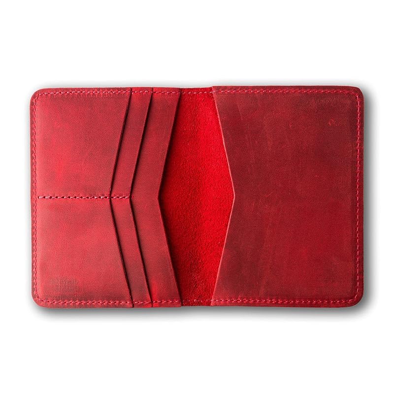 PEGAI Standard Full Grain Crazy Horse Leather Passport Holder | Custom Travel Passport Cover & Organizer | Handcrafted Leather Passport Wallet for Men and Women | Pike (Rose)