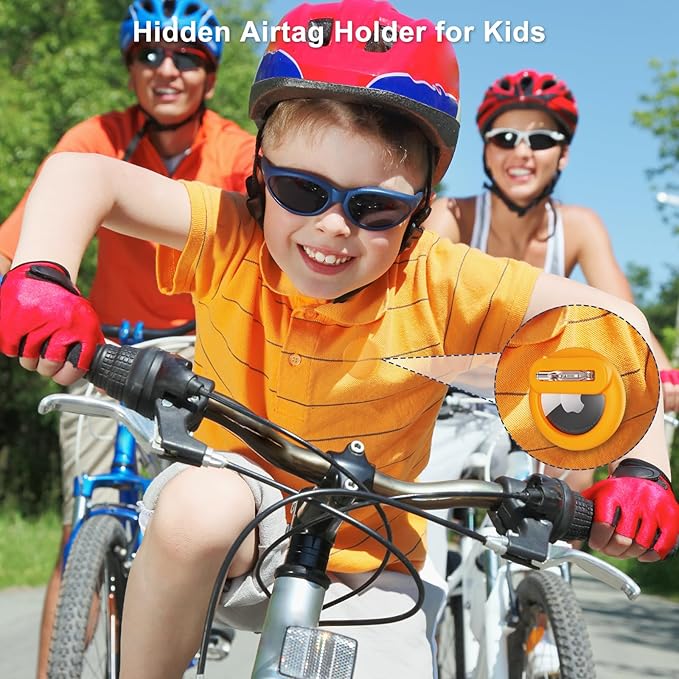Compatible for Air Tags-4 Pack Apple Kids Hidden,for Kid, Elderly, Luggage, Clothing (Black Sky Blue White Mint Green)