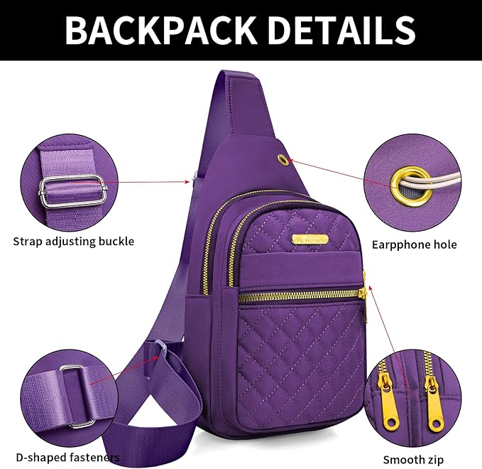 Small Sling Bag For Women Men Casual Crossbody Sling Backpack