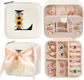 AYGXU Travel Jewelry Box for Women and Girls - Small Case With Initial A-Z - Teacher Gifts