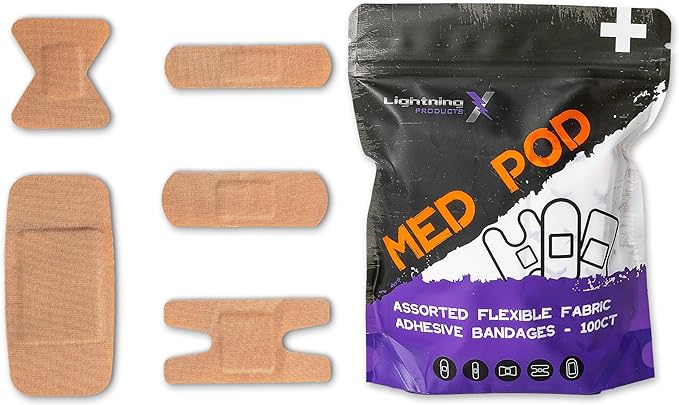 Lightning X EMS/EMT Premium Medical Gauze Bandage Refill Kit for First Responder First Aid Kit + 30 Assorted Fabric Adhesive Bandages