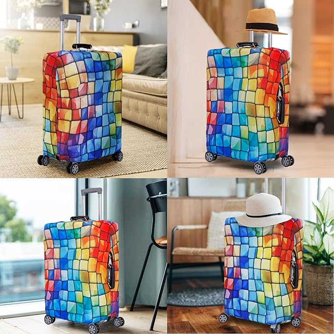 MosaiRudo Travel Luggage Covers For Suitcase Tsa Approved,Suitcase Cover Protector Fit 18-32 Inch Luggage Travel Accessories (T2492, S)