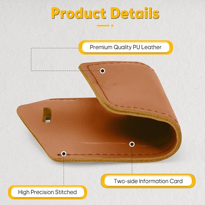 8 Pack Leather Luggage Travel Bag Tags by Travelambo
