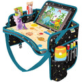 Car Seat Tray for Toddler - Waterproof Carseat Table Top - Kids Travel Tray - Travel and Road Trip Essentials Kids - Lap Desk with Storage -Baby Airplane Travel Accessories (Black)