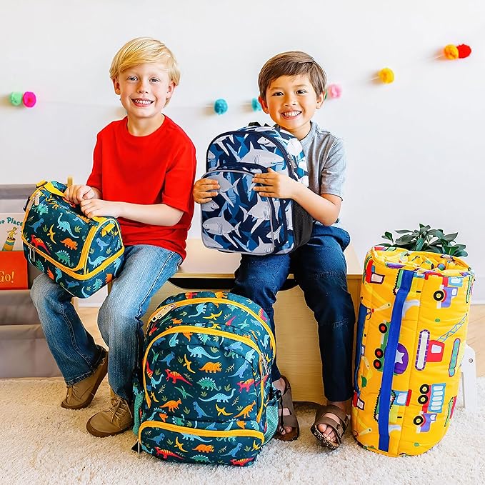 Wildkin 12-inch Kids Backpack – Padded, Adjustable, Ideal for Daycare & Travel - Sharks