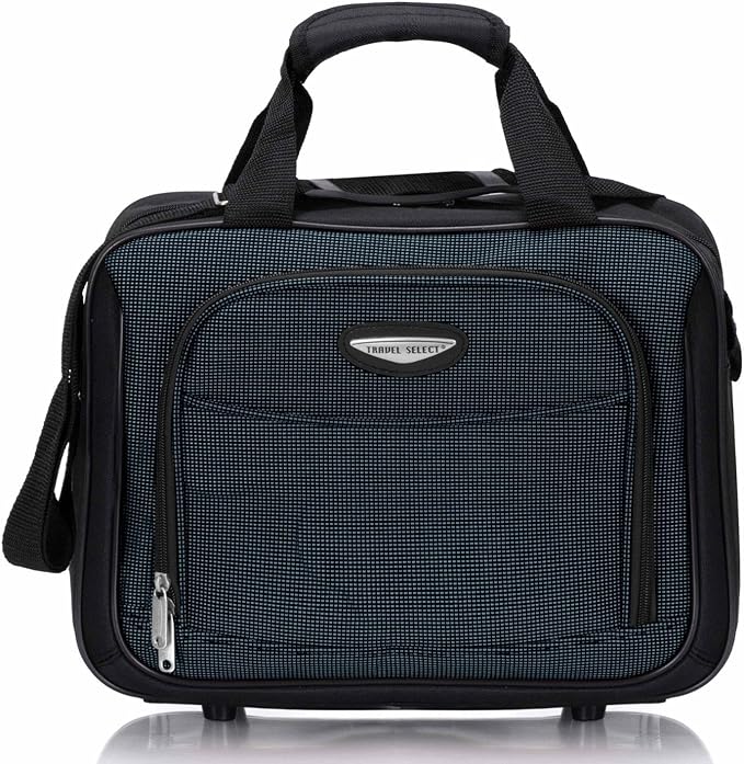 Travel Select Amsterdam 2-Piece Softside Expandable Rolling Luggage Set, 2-Wheel Suitcase with Travel Tote, Lightweight Durable Polyester, Navy
