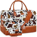 Weekender Bag for Women, Travel Duffel Bag Carry On Overnight Bag with Shoe Compartment Large Nylon Travel Weekend Tote Bag