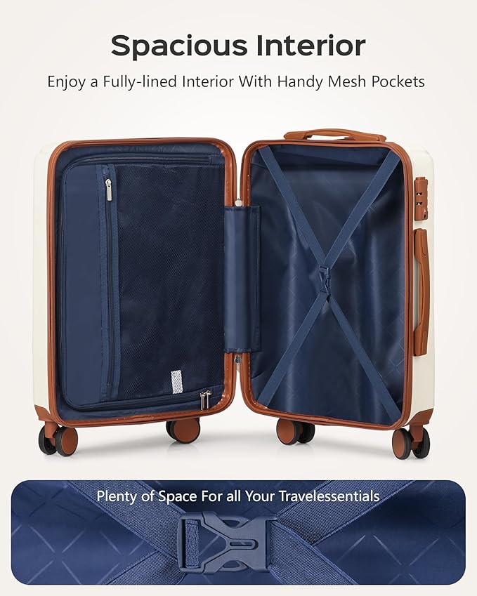 28 inch Luggage Hardside and Lightweight Suitcase with Spinner Wheels TSA Lock for Travel Business,Orange With Black