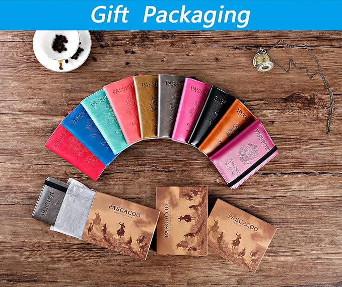 Passport Holder Cover Wallet Travel Essentials RFID Blocking Leather Card Case International Must Haves Travel Accessories for Women Men(113#Purple)
