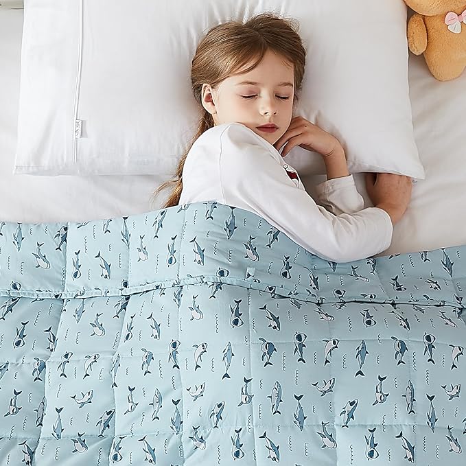 L'AGRATY Weighted Blanket - 36"x48" 3lbs Weighted Blanket Microfiber Material with Glass Beads Small Blanket for All-Season Summer Fall Winter Soft Thick Blanket