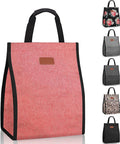 Lunch Bags for Women Insulated Reusable Lunch Tote with Internal Pocket, Lunch Tote bag for Work (Pink)
