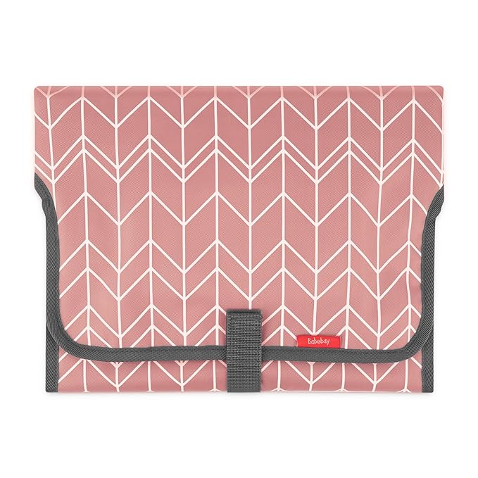 Babebay Waterproof Portable Diaper Changing Pad, Foldable Travel Changing Mat for Baby Girl Boy, Lightweight Travel Changing Station, Boho Geometric Pattern