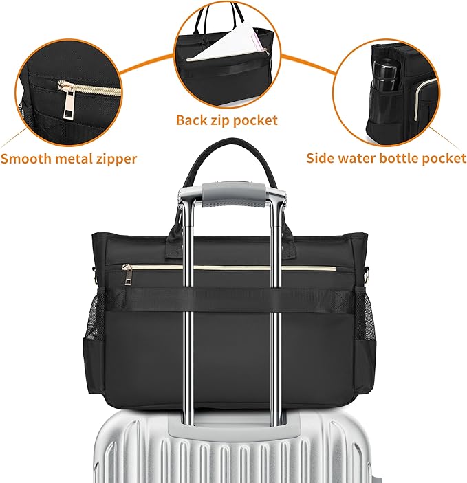 Laptop Tote Bag, Middle Size Computer Messenger Teacher Bag with 15.6'' Padded Laptop Sleeve