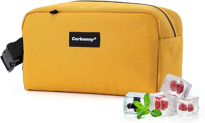 Small Cooler Bag Freezable Lunch Bag for Work School Travel,Small Lunch Bag,Insulated Snack Bag for Adults/Kids,Mini Cooler,Freezable Lunch Box Fit for Yogurt (Yellow-s)