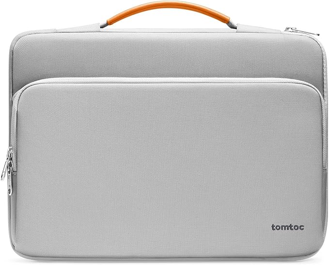 tomtoc 360° Protective Laptop Sleeve for 15 -15.6 Inch HP | Dell | Asus | Acer | Thinkpad | Samsung Laptops Ultrabooks Notebooks, Spill-Resistant 15.6 Inch Laptop Tablet Briefcase, Gray