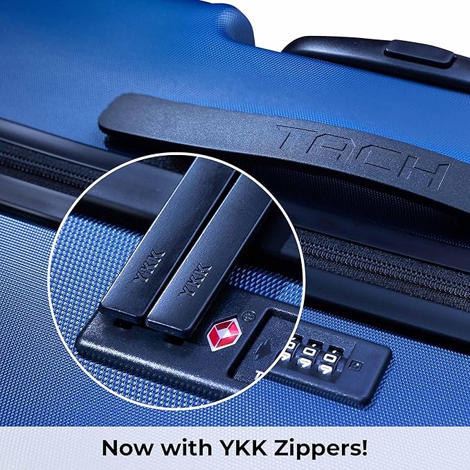 Tach V3.1 Hard Shell 2 Piece Luggage Set - 20 & 28 inch Luggage | Carry On & Large Checked Suitcases | Patented Built-In Connecting System | Rolling Suitcase Links 9 Bags (Midnight Blue)