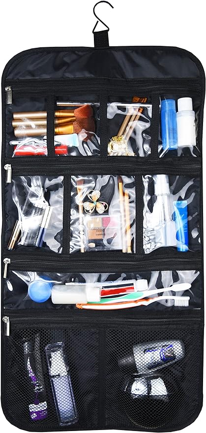 Freegrace Premium Hanging Toiletry Travel Bag - Cosmetic, Jewelry, Toiletry & Accessory Storage Organizer Bag, Large Size, Various Compartments