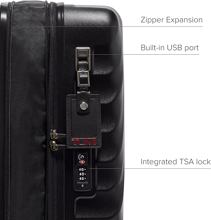 TUMI - 19 Degree International Expandable 4 Wheeled Carry-On - Hard Shell Suitcase - 21.8" X 14.0" X 9.0" - Matte Black Texture