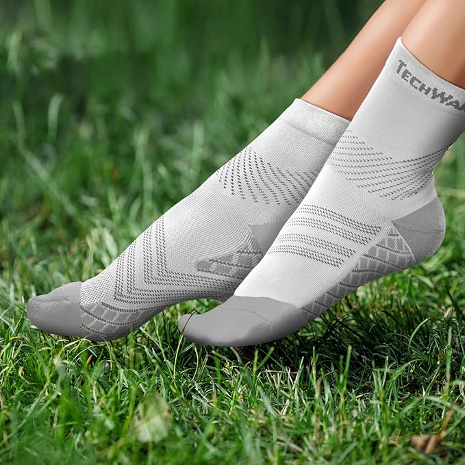 TechWare Pro Plantar Fasciitis Socks – Cushion Ankle Compression Socks Women & Men. Achilles Tendonitis Brace & Arch Support