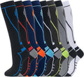 Compression Socks for Women Men Circulation Knee High 8 Pairs for Nurses, Running, Travel, Athletic